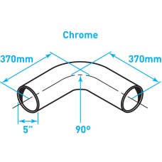 Exhaust Elbow 90º Bend (Short Radius), Chrome - 5"